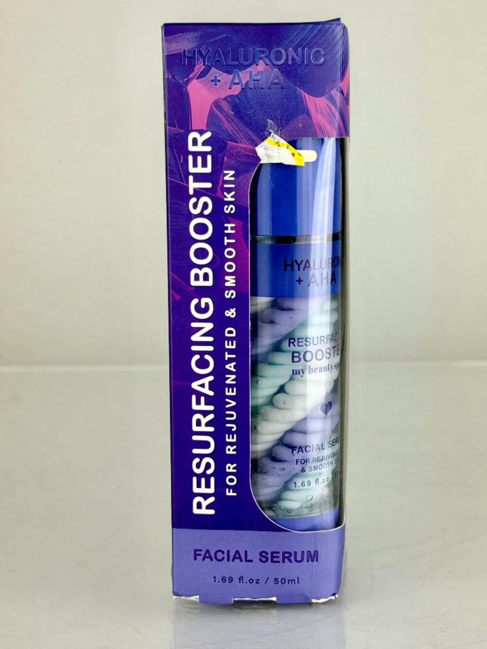 NIB My Beauty Spot Resurfacing Booster Facial Serum Hyaluronic Acid + AHA 1.69oz